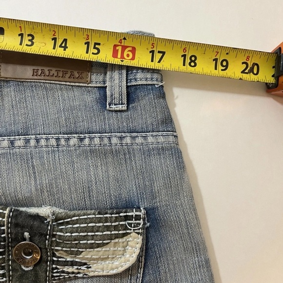 Halifax Jeans Mens 36x32 Blue Relaxed Flap Pocket Vintage Y2K Streetwear Denim - Picture 7 of 8